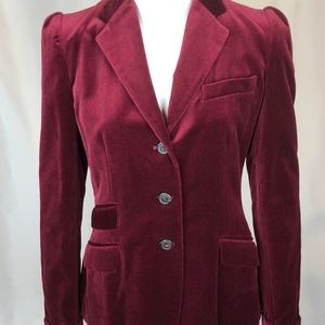 Ralph Lauren Burgundy Velvet Riding Jacket